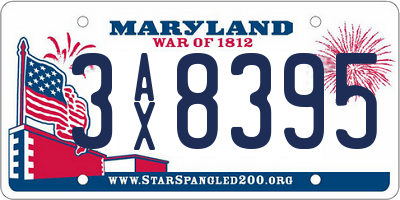 MD license plate 3AX8395