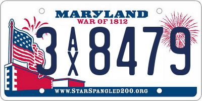 MD license plate 3AX8479