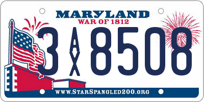 MD license plate 3AX8508