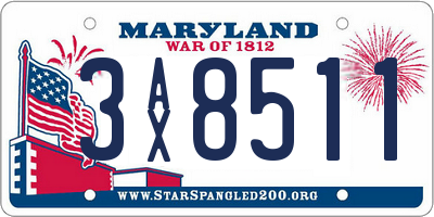 MD license plate 3AX8511
