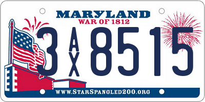 MD license plate 3AX8515