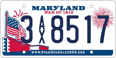 MD license plate 3AX8517