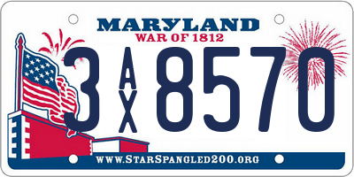 MD license plate 3AX8570