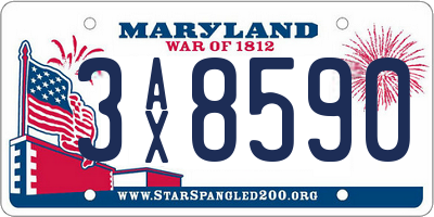 MD license plate 3AX8590