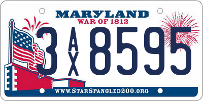 MD license plate 3AX8595