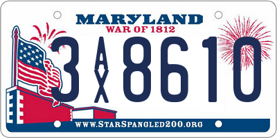 MD license plate 3AX8610
