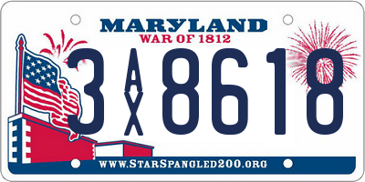 MD license plate 3AX8618