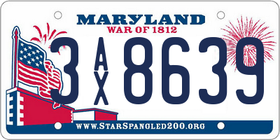 MD license plate 3AX8639