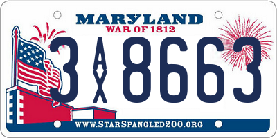 MD license plate 3AX8663
