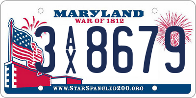 MD license plate 3AX8679