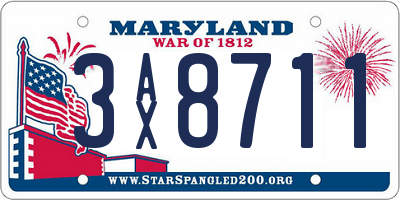 MD license plate 3AX8711