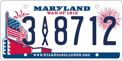 MD license plate 3AX8712