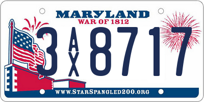 MD license plate 3AX8717