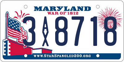 MD license plate 3AX8718