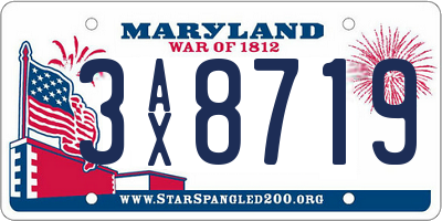 MD license plate 3AX8719