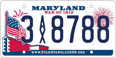 MD license plate 3AX8788