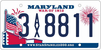 MD license plate 3AX8811