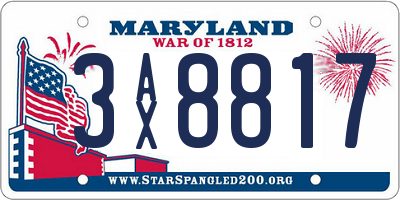 MD license plate 3AX8817