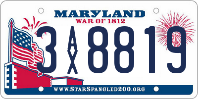 MD license plate 3AX8819