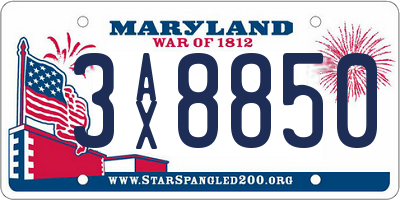 MD license plate 3AX8850