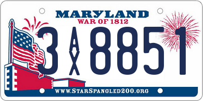 MD license plate 3AX8851