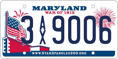 MD license plate 3AX9006