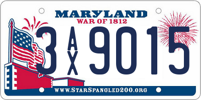 MD license plate 3AX9015