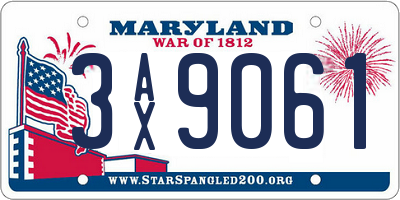 MD license plate 3AX9061