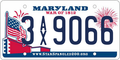 MD license plate 3AX9066