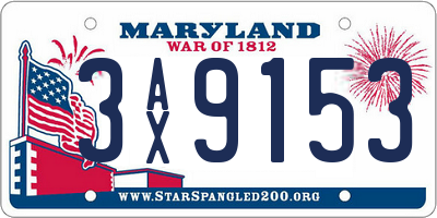 MD license plate 3AX9153