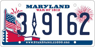 MD license plate 3AX9162