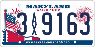 MD license plate 3AX9163