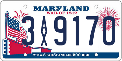 MD license plate 3AX9170