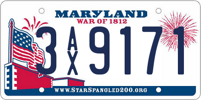 MD license plate 3AX9171