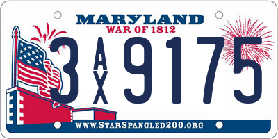 MD license plate 3AX9175