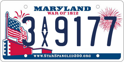 MD license plate 3AX9177