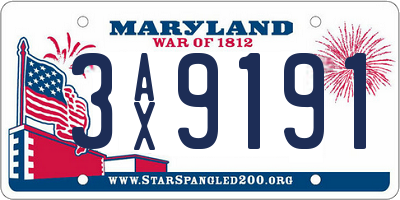 MD license plate 3AX9191