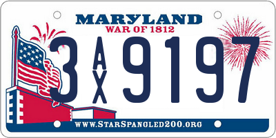 MD license plate 3AX9197
