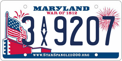 MD license plate 3AX9207