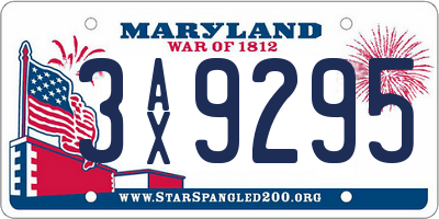 MD license plate 3AX9295
