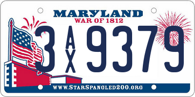 MD license plate 3AX9379
