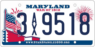 MD license plate 3AX9518