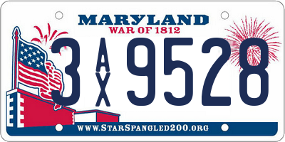 MD license plate 3AX9528