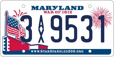 MD license plate 3AX9531