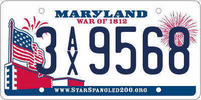 MD license plate 3AX9568