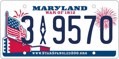 MD license plate 3AX9570