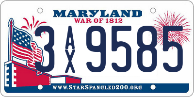 MD license plate 3AX9585