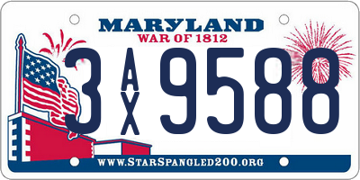 MD license plate 3AX9588