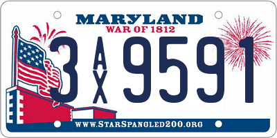 MD license plate 3AX9591