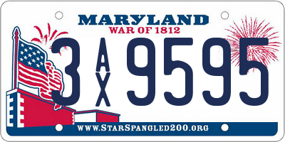 MD license plate 3AX9595